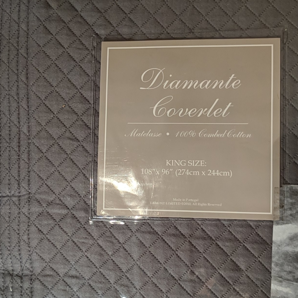 KING SIZE COVERLET -- DARK GREY